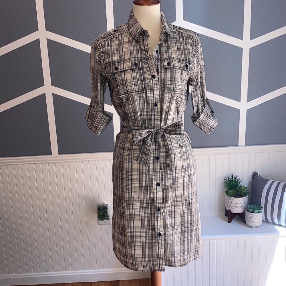 Kenneth Cole button front military style dress
